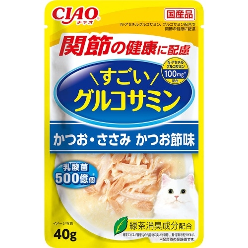 いなばペットフード グルコサミンパウチかつおささみかつお節 40g