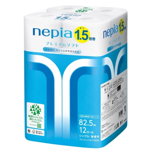 ネピア プレミアムソフトトイレットロール1.5倍巻 82.5M 12ロール シングル