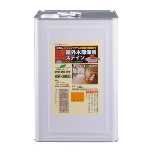 水性屋外木部保護塗料 14L ライトオーク