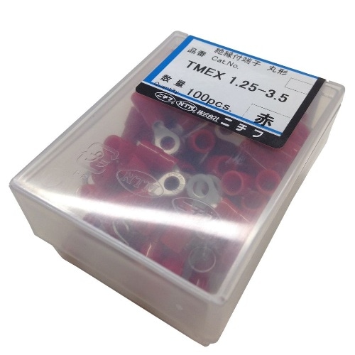 圧着端子絶縁丸形R型 TMEX1.25-3.5-RED 赤