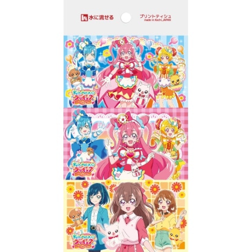 デリシャスパーティプリキュア 水に流せるプリントティシュ 16枚(8組)×6個入