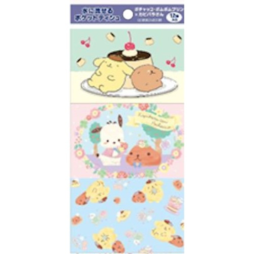 ポチャッコ・ポムポムプリン×カピバラさん ポケットティッシュ 12個パック