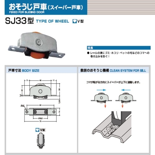 [取寄10]おそうじ戸車 SJ-V33 [4983658136610]