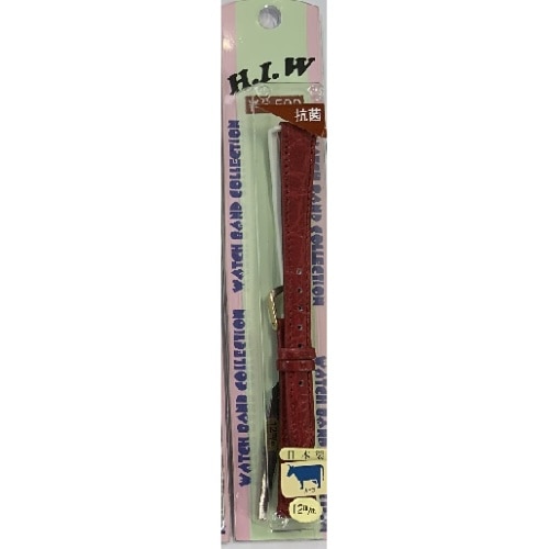 時計バンド カーフ赤12 HIW8123