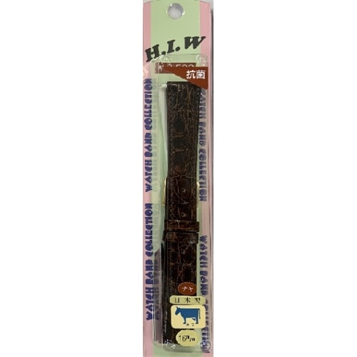 時計バンド ワニ押茶16 HIW8162