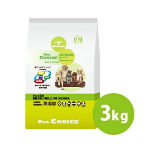 オフィスピースワン ドクターズチョイス シニア 高齢犬用 中粒 ラム＆玄米 [3kg]