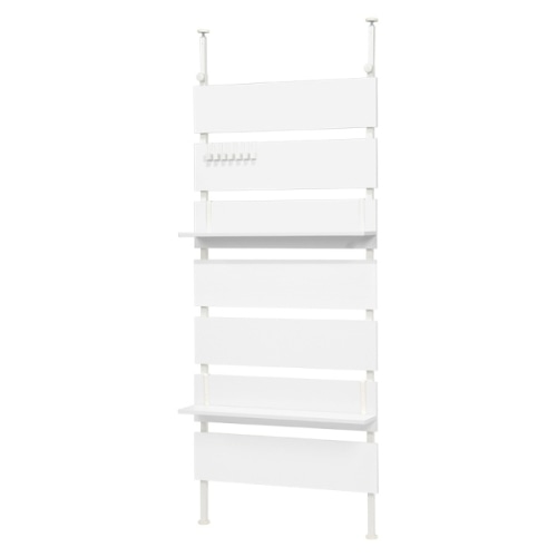 [直送5]突っ張りウォールラック 穴あけなし 簡単取り付け パーテーション 間仕切り 幅80cmタイプ KTR-3148WH ホワイト/ホワイト