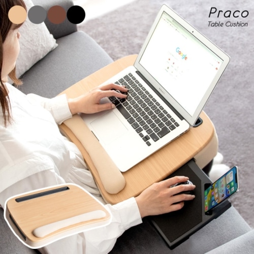 [直送5]膝上でのちょっとした作業に便利なテーブルクッション『Praco（プラコ）』 CN-80T-BK ブラック