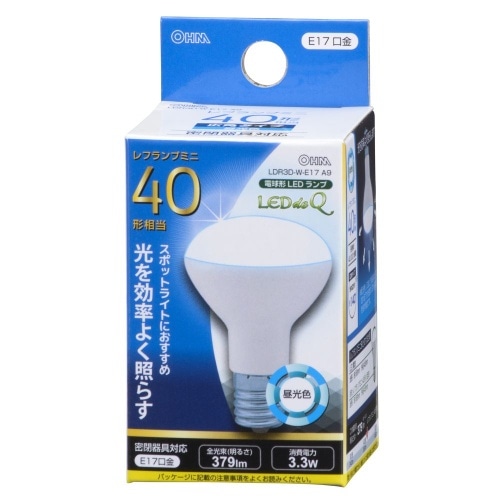 [取寄10]LED電球 レフ E17 3W 昼光色 LDR3D-W-E17 A9 ホワイト [4971275607682]