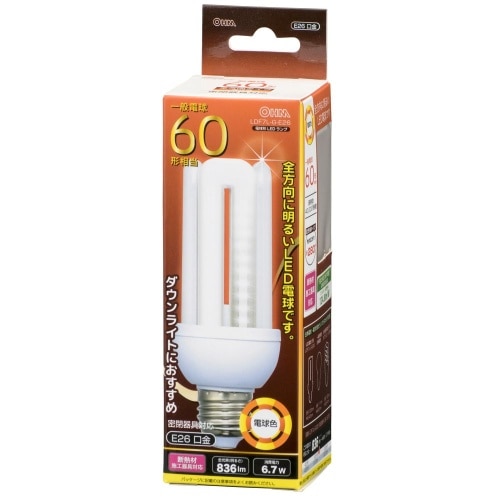 LED電球 D E26 7W 電球色 LDF7L-G-E26 ホワイト