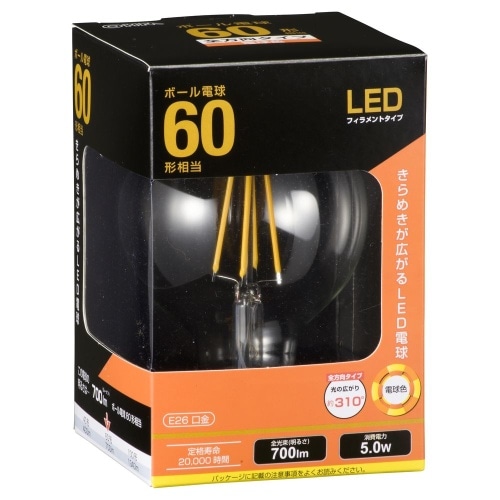 [取寄10]LED電球 G 5W LDG5L C6 クリア [4971275634787]