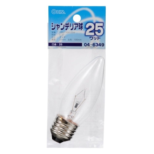 シャンデリア球E26 25W LB-C7625-C クリア