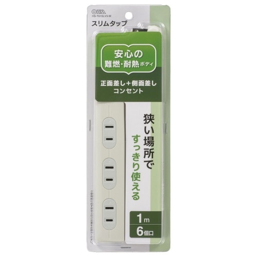 HS-T61SLV3-W スリムタップ6口1m [1個]