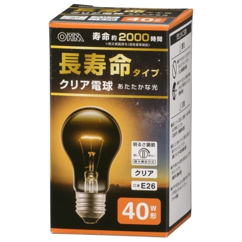 [取寄10]長寿命クリア電球40W1P LB-DL5638CN [1個][4971275647473]