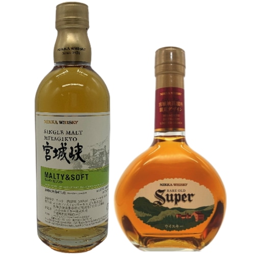 2本セット ( 宮城峡 モルティ＆ソフト / スーパーニッカ 宮城峡 各500ml 箱付 ) 数量限定