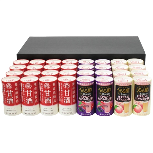 お中元 養命酒製造 甘酒とうるる酢ビューティー 2種 32本 セット [直送商品](4765-056)
