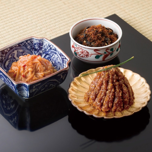 お歳暮 下鴨茶寮 山海の幸 ｢京都ぽーくの豚味噌・焼き鯖ひじき・明太子なめ茸｣ 20019 [直送商品](9900-023)