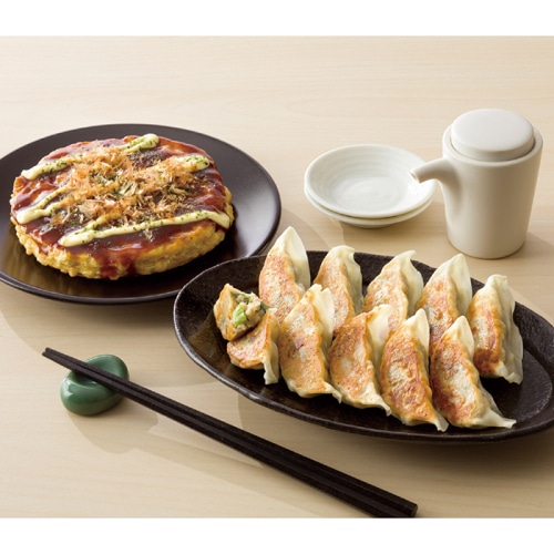 [冷凍][直送商品]ゆかり 冷凍お好み焼・ねぎ餃子セット (1280-045)