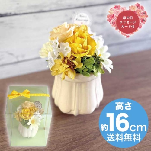 [直送商品]母の日 5/8-10お届け スープ プリザーブドフラワーアレンジメント パルフェ イエロー 【配送指定日不可】 (1853-696)