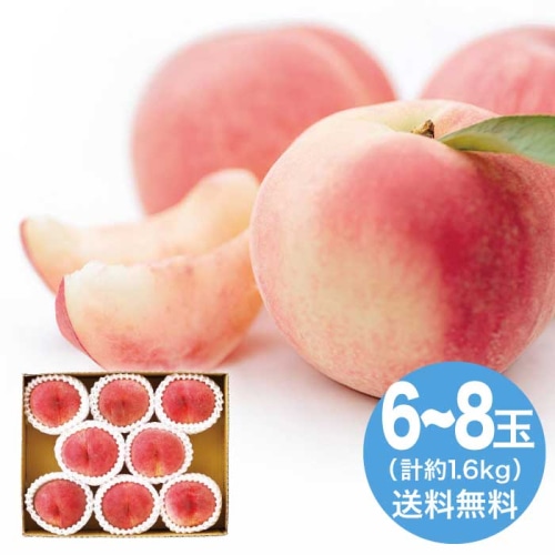 [直送10]お中元  山梨県産 水蜜桃6～8玉 【7月上旬以降順次発送】【配送指定日不可】 (1627-027)