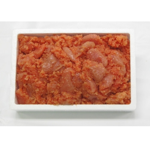 [冷凍][直送10]【綿半/訳あり品・魚】送料無料 「鳴海屋」無着色辛子明太子（くずれ子）1kg