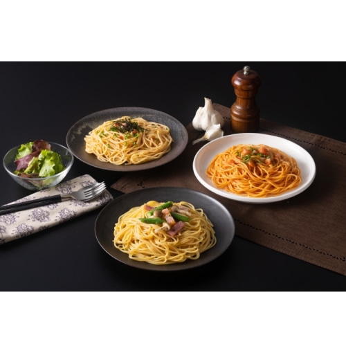 [直送10]【綿半/簡便商品】半生パスタ3種の味(あえるパスタソース付き)