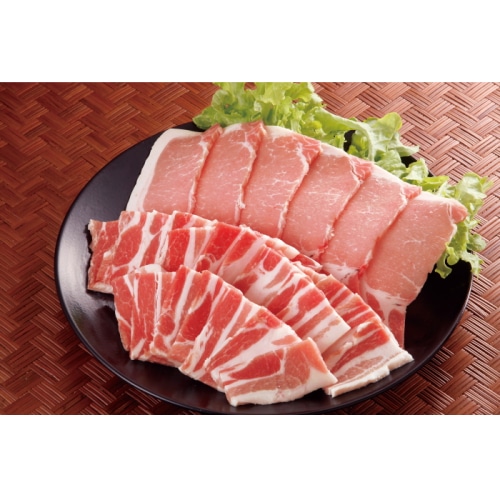 [冷凍][直送10]【綿半/精肉特集】山形豚乙姫ポーク 焼肉用 ロース・バラ 各350g