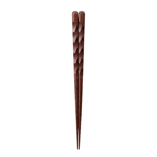 塗箸 先角乱れ彫一半 23.5cm [1膳]