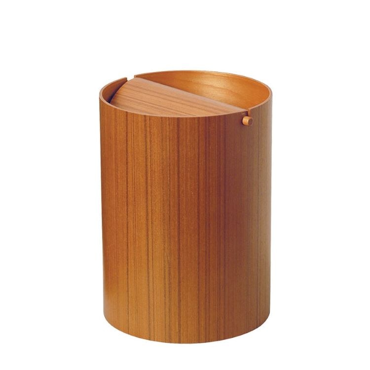 回転フタ付きバスケット／チーク(No.952TA)